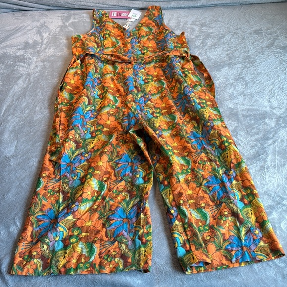 NWT LUCY & YAK Finn - V-Neck Cotton & Linen Jumpsuit Aloha Print Size UK14 US10 - Picture 8 of 16